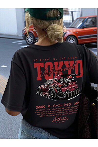 Velostra Unisex Tokyo Printed Oversize Comfortable Daily Use Combed Cotton T-...