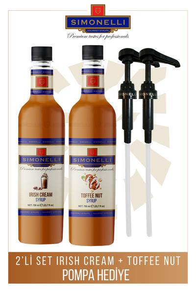 Simonelli , Irish Cream ve Toffee Nut Aromalı Şurup 700 ml Pompa Hediyeli