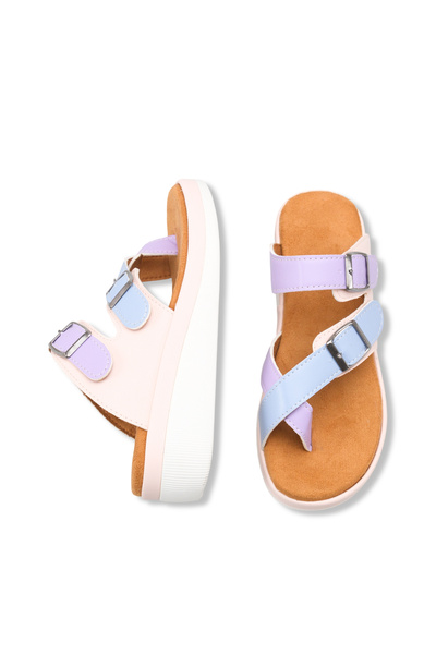 DELSOLERA Women's Cross-Strapped Flip-Flops with Buckle, Orthopedic Soft Sole...