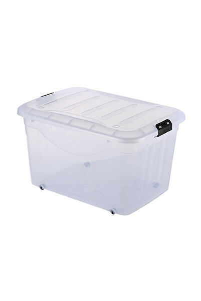 Lawazim Plastic Storage Box with Wheels - 163L - Stackable Storage Bin with L...