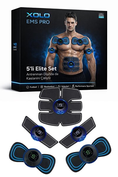 xolo Ems Pro Vücut Kas Geliştirme Egzersiz Masaj Cihazı 5li Set 5 Cihaz 5 Ped...