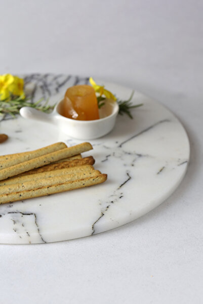 Akayev Marble 20 cm Lilac Round Presentation Plate