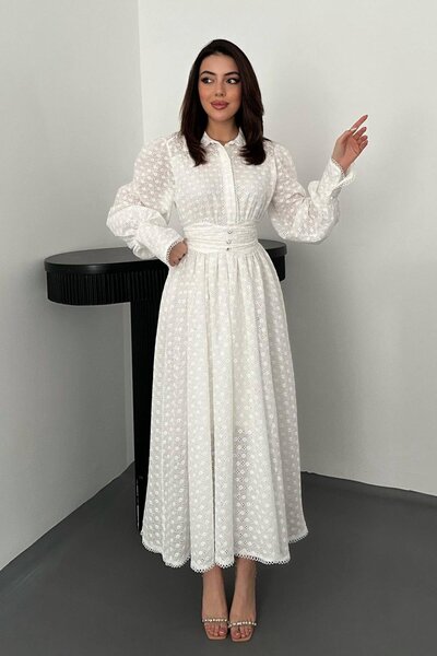 Lady Pixie White Brode Fisto Dress