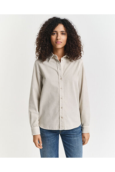 Gant Kadın Bej Regular Fit Bisiklet Yaka Gömlek
