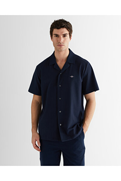 Gant Erkek Lacivert Düğmeli Yaka Logolu Gömlek