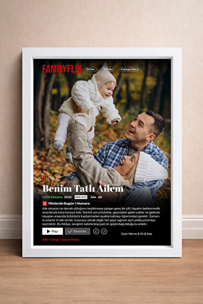HOMEPACK Kişiye Özel Çerçeveli Tablo, Aile Posteri, Aile Tablosu, Familyflix ...