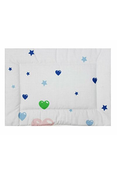 PRICHINDEL Slim Pillow, White with Blue Hearts, 37x28cm