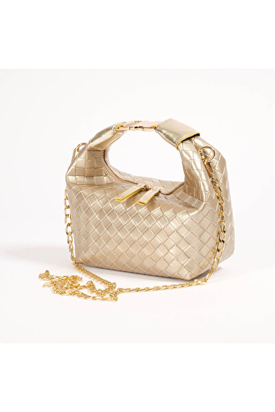 ABBRA Women's Vegan Leather Clip Buckle Patterned Lined Shoulder Strap Small Bag