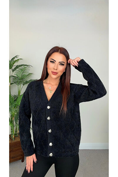 DİDEM GÜLTAKTI Rage Women's Textured Black Jacket Cardigan
