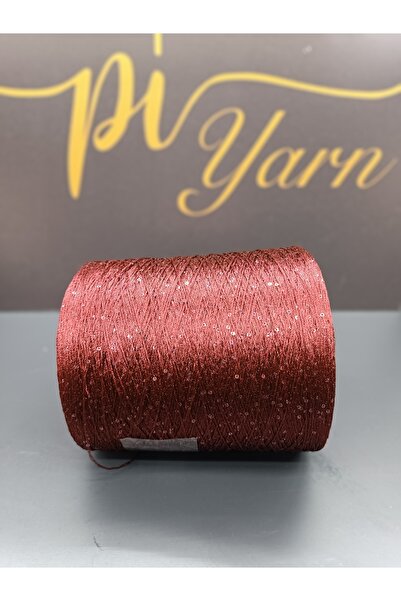 Pİ Yarn خيط ترتر بورجوندي فضي 400 جرام