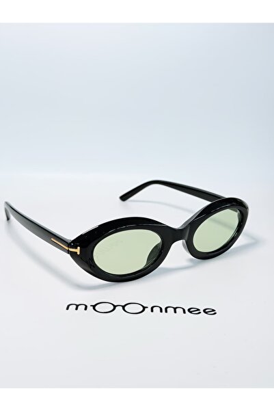 MOONMEE نظارات شمسية TOPEL للنساء/الفتيات بيضاوية الشكل باللون الأسود/الأخضر
