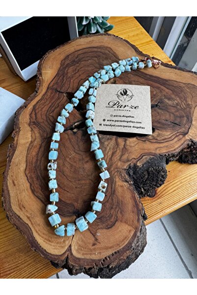 parze doğaltaş Larimar Natural Stone String Necklace