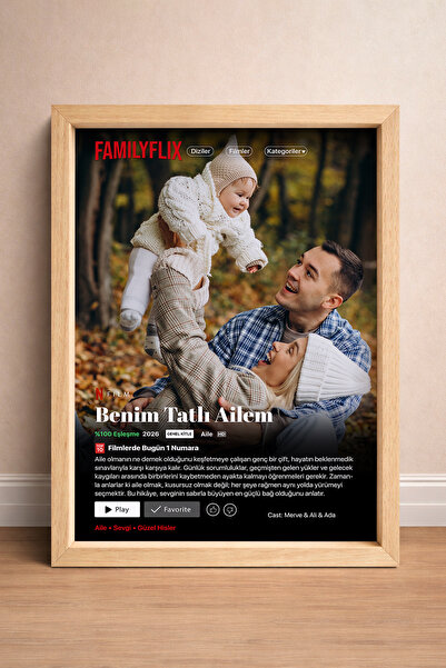 HOMEPACK Kişiye Özel Çerçeveli Tablo, Aile Posteri, Aile Tablosu, Familyflix ...