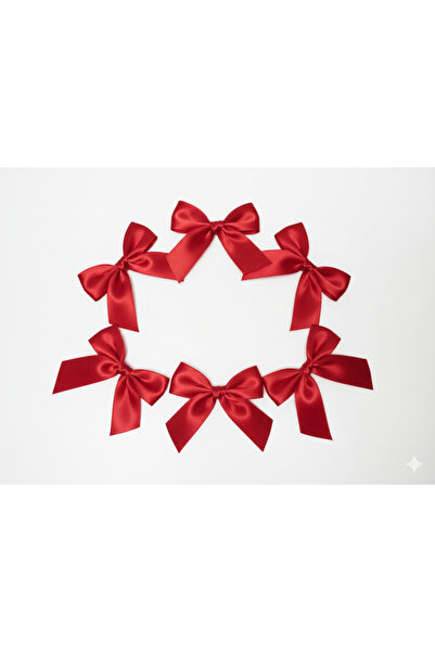 PL Red satin hair clips, small size, 10 pieces.