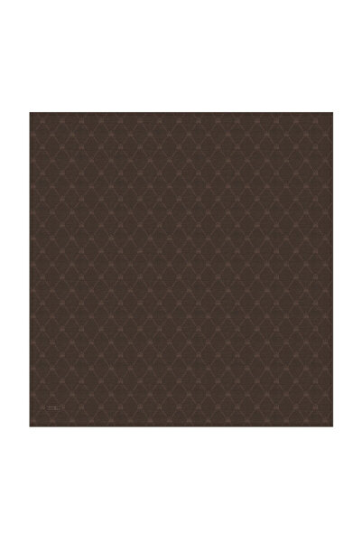 Bursa İpek Bitter Brown Monogram Pattern Silk Cotton Scarf