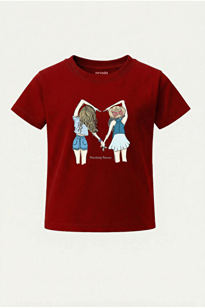 nirvoda Παιδικό μπλουζάκι για κορίτσια Friends Heart Friendship Forever με στ...