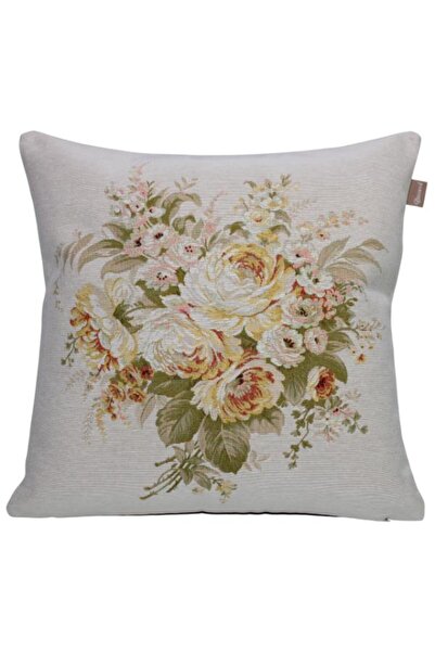 Believe Sarigül Buketi̇ Jacquard Woven Tapenstry Decorative 45*45 Kirlent