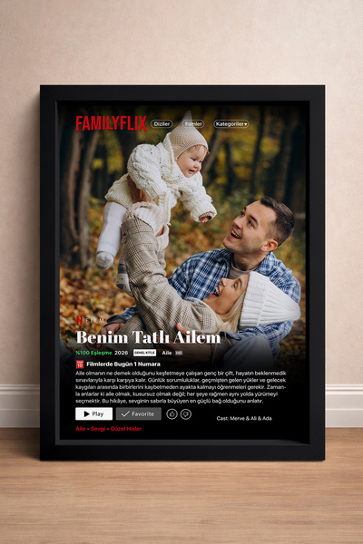HOMEPACK Kişiye Özel Çerçeveli Tablo, Aile Posteri, Aile Tablosu, Familyflix ...