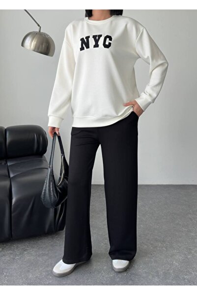 Tarzımızbir Nyc Embroidered Modal Fabric Top and Bottom Set