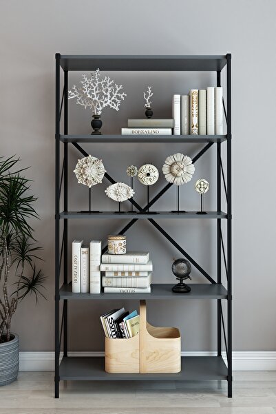 Mgr Office STONE 5 Raflı Dekoratif Kitaplık Çok Amaçlı Raf Sistemi Ofis Banyo...