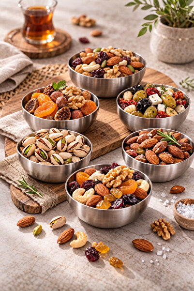 DİVAYS 6-Piece Stainless Steel Snack Bowl & Sauce Bowl Set Modern Serving Bowl