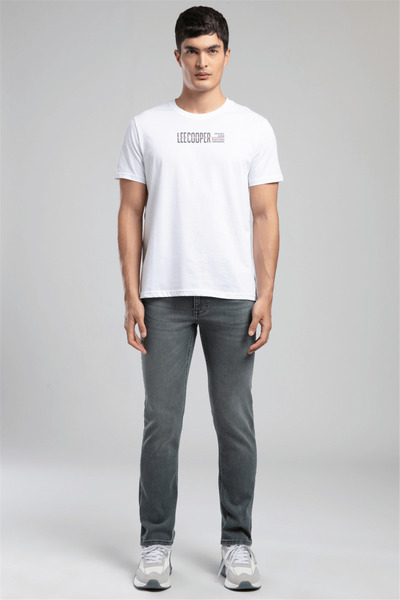 Lee Cooper Jagger Men's Denim Slim Straight Trousers Gray