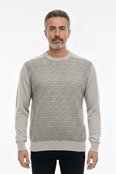 Pulltonic Men's Crew Neck Patterned Sweater