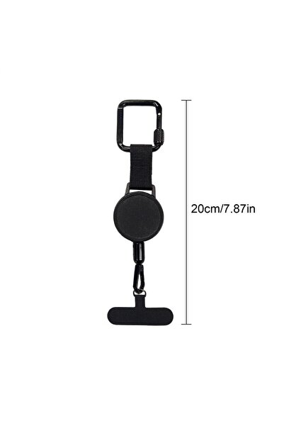 Choice حبل هاتف أسود مضاد للسرقة، حبل هاتف قابل للسحب، حزام هاتف محمول مع مشبك