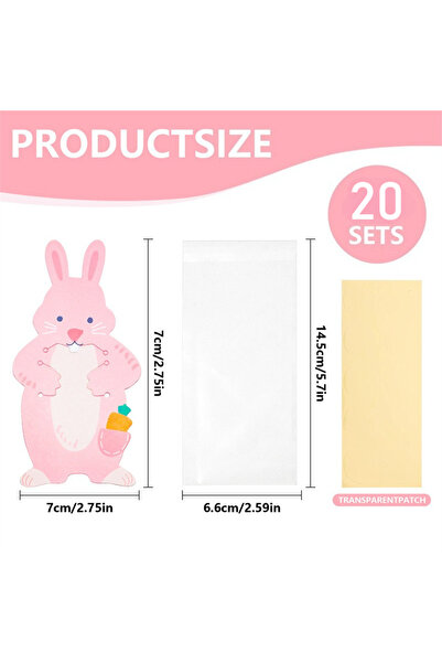 Choice 7x13CM 20PC Rabbit Bags 20PC Cartoon Rabbit Candy Bags Cut Rabbit Bisc...