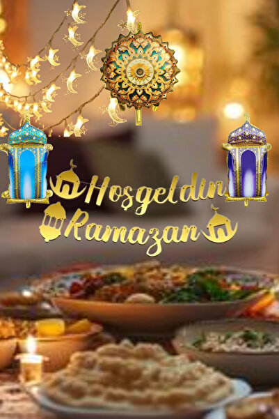 tedaks 3 Yıldız Hilal Ledli Hoş Geldin Ramazan Süslemesi