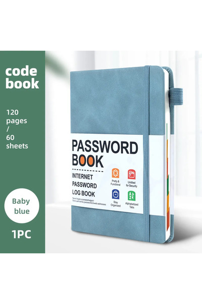 choice2 Light Blue Password Keeper Book Computer Password Organizer Book With...