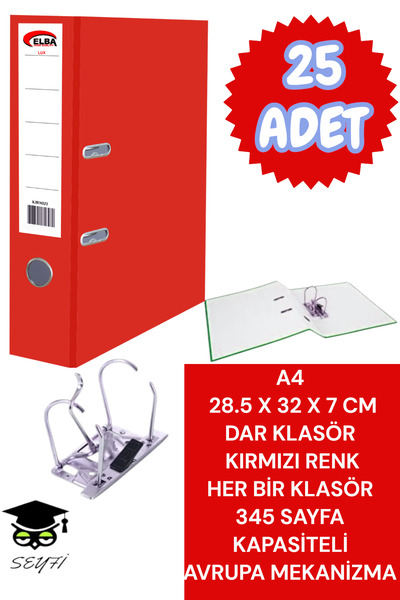 SEYFİKİRTASİYE A4 Office Folder Office Document Organizer Folder Double Metal...