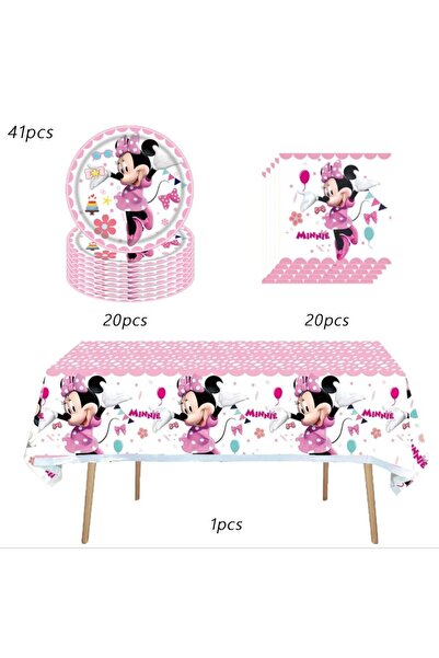 Choice MINISO 41pcs 41pcs Minnie Birthday Party Decor Tableware 7 inch Plate ...