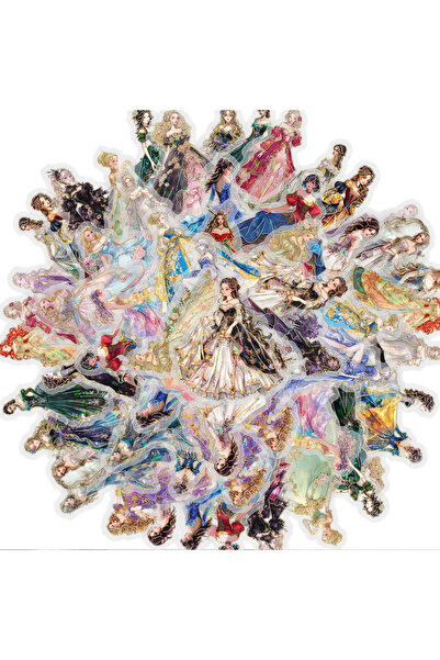 Choice 30 Pieces 30 Laser Dinner Party Gold Foil Dress Princess Stickers, Vib...