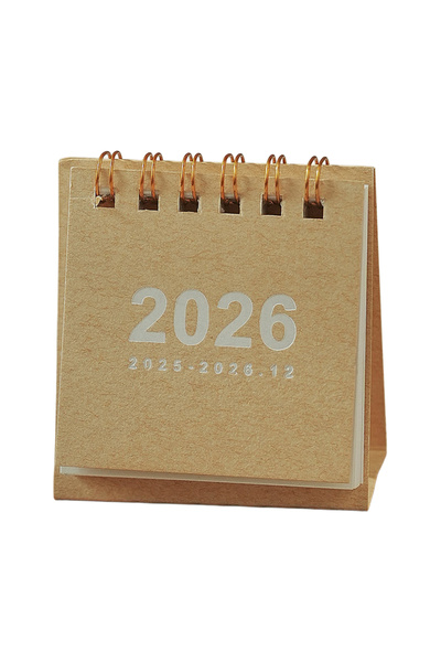 Choice3 تقويم مكتبي صغير بيج اللون لعام 2026، بتصميم بسيط، سهل الحمل، صغير ال...