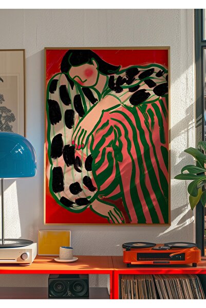 NinaStore Kırmızı Kadın Sanat Baskısı: Maksimalist Dopamin Dekorasyonu