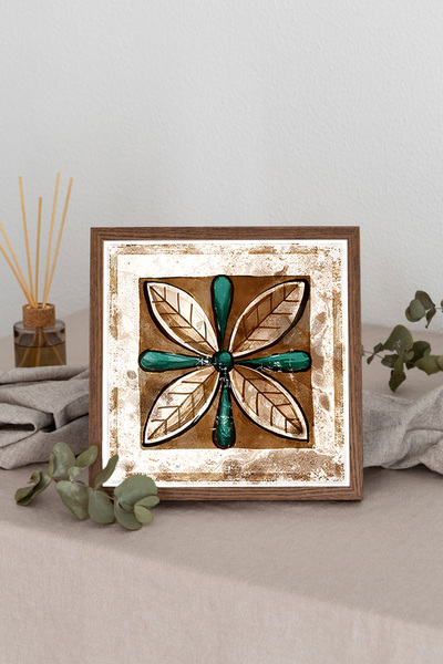 Dekorsiahome Τετράγωνος πίνακας με ξύλινο πλαίσιο TK3447