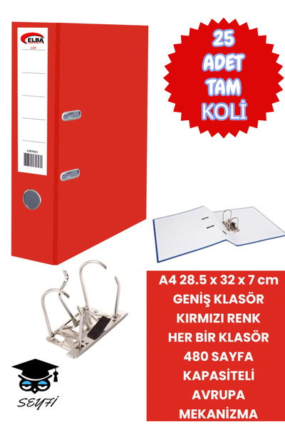 SEYFİKİRTASİYE A4 Office Folder Office Document Organizer Folder Double Metal...