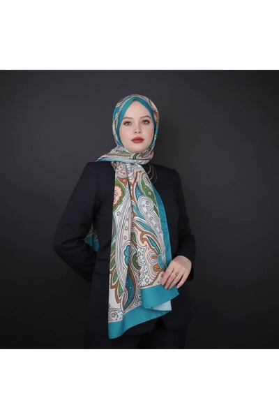 Vilda ipek Young Etno Turquoise Shawl