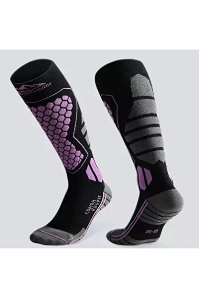 Choice1 Black Purple New Thickened Ski Sks Breathable Thermal Knee High Sks M...
