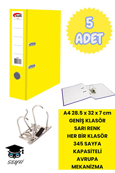 SEYFİKİRTASİYE A4 Office Folder Office Document Organizer Folder Double Metal...