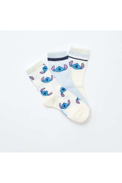 KIABI عبوة من 3 جوارب زرقاء بتصميم "ستيتش"