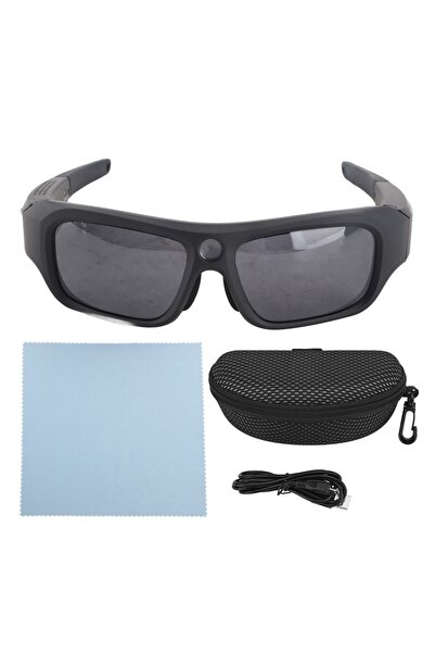 Choice نظارات شمسية سوداء مزودة بكاميرا فيديو، نظارات ذكية لتسجيل الفيديو، زا...