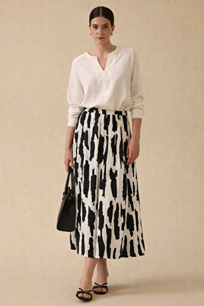 Sentez SZ-5476 ZEBRA DESENLİ KLOŞ ETEK #12-25#
