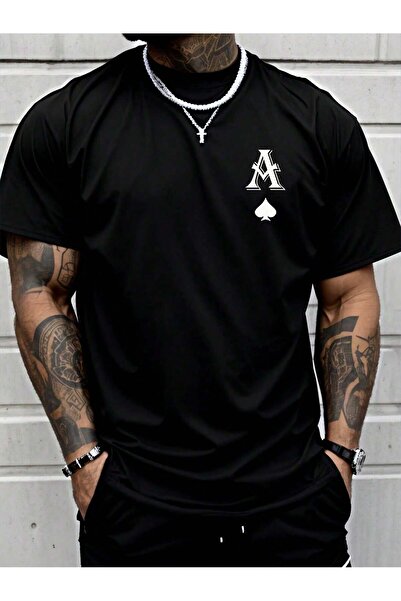 Velostra Men's as Printed Oversize Comfortable Daily Use Combed Cotton T-Shirt