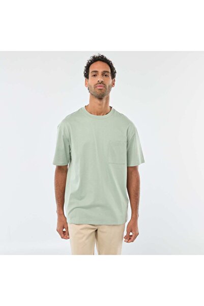 KIABI Plain Short-Sleeve T-Shirt with Chest Pocket GREEN
