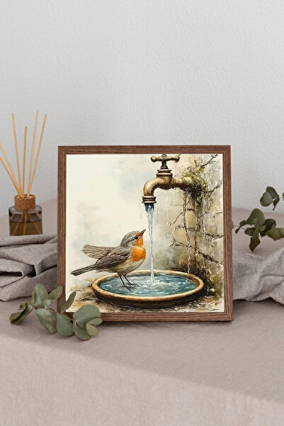 Dekorsiahome Tablou pătrat cu ramă din lemn TK3470