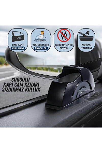 ŞüsCarOto Aksesuar Sürgülü Kapı Cam Kenarı Yanmaz Koku Geçirmez Oto Küllük Du...