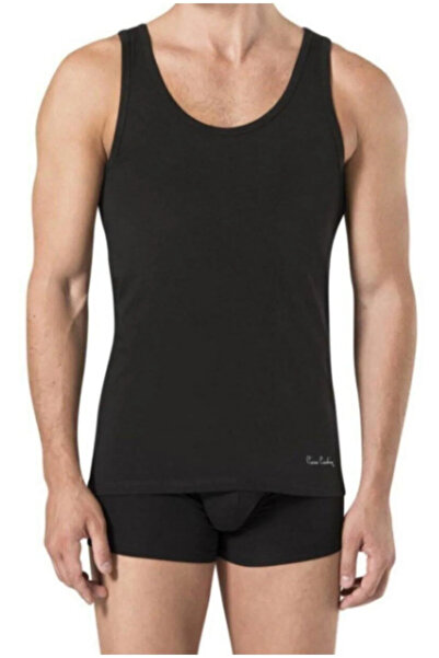 Pierre Cardin Men's Thick Strap 100% Cotton Black Comfortable Single Undershi...