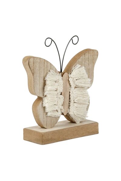 OEM Decoratiune de Paste din Lemn Fluture Macrame 16cm